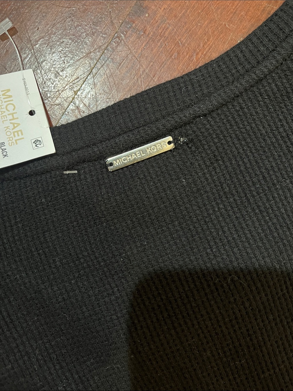 Michael Kors Black Knit Top with Gold Logo Tag - Picture 6 of 7